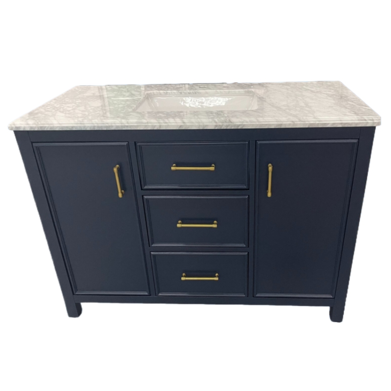 Solid Wood + MDF Floor Mounted Vanity Cabinet Bathroom bastin Vanity 46.5 inch With Under Single Sink